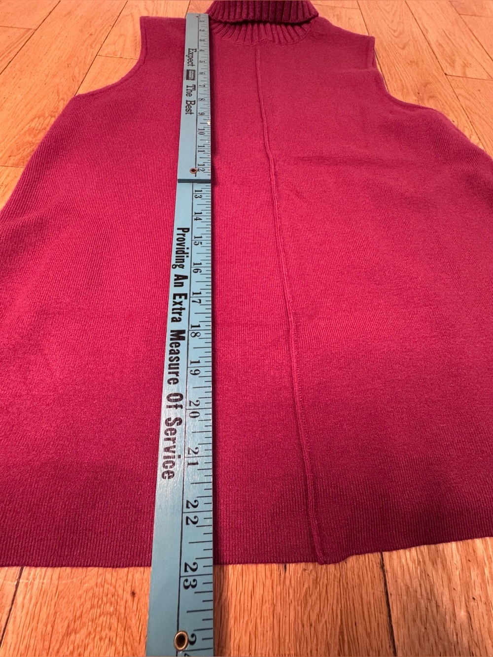 Marled Sleeveless Knit Turtleneck in Raspberry - Picture 5 of 11